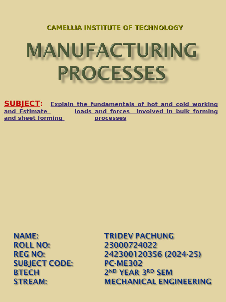 Manufacturing Process | PDF