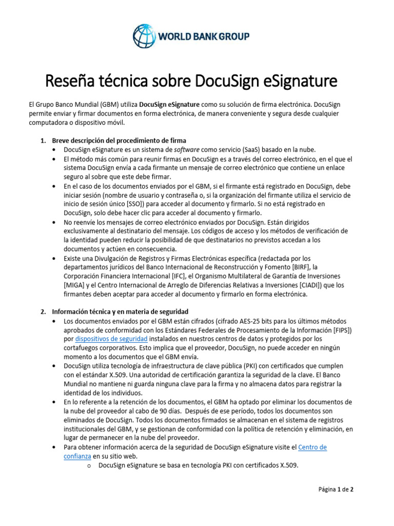 Reseña técnica de DocuSign eSignature | PDF | Computación en la nube ...