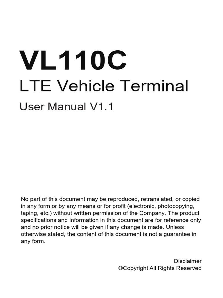 VL110C User Manual V1.1 | PDF | Electronics | Computing