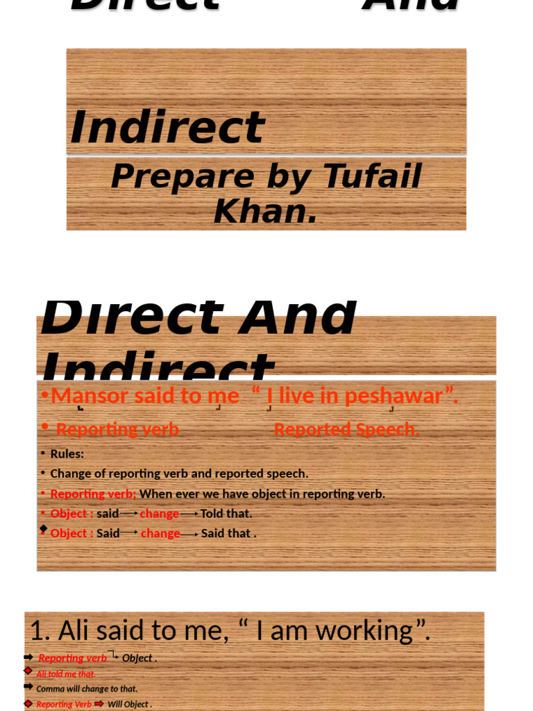 Direct and Indirect Speech Rules | PDF