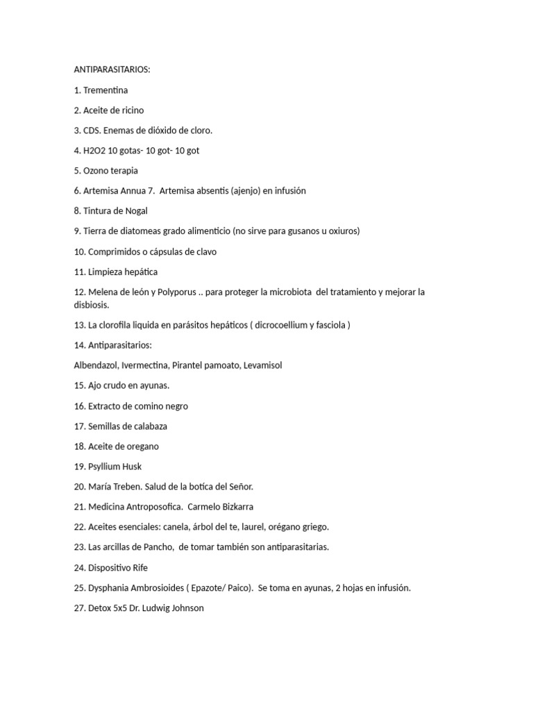 Protocolo de Desparasitacion Johnson | PDF