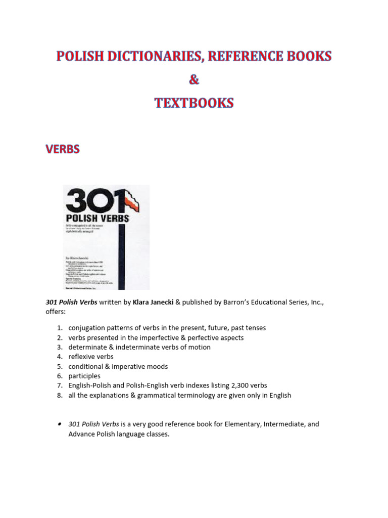 Polish Language Reference Books | PDF | Verb | Grammatical Tense