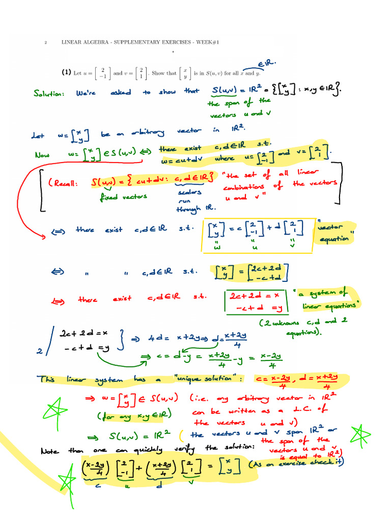 Linear Dependence Solutions 2022-2023 | PDF