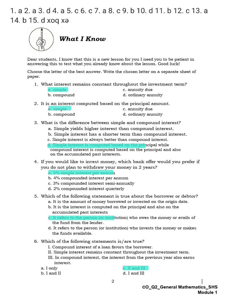 General Mathematics: Interest Concepts | PDF | Present Value | Interest