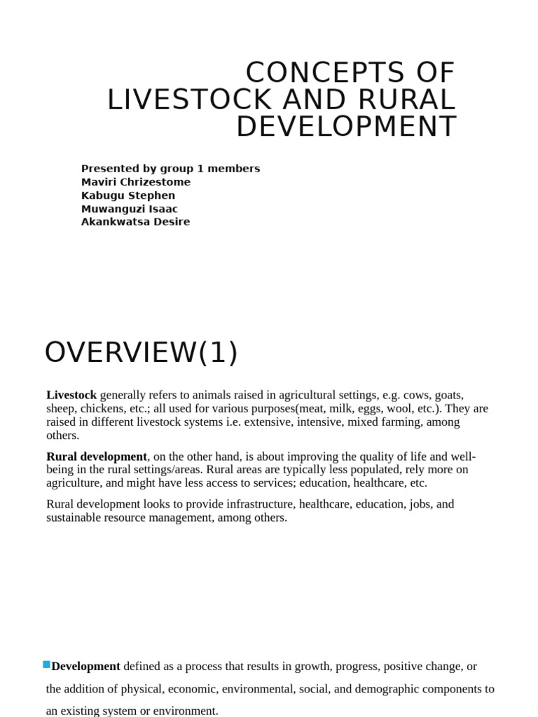 Livestock's Role in Rural Development | PDF | Livestock | Agriculture