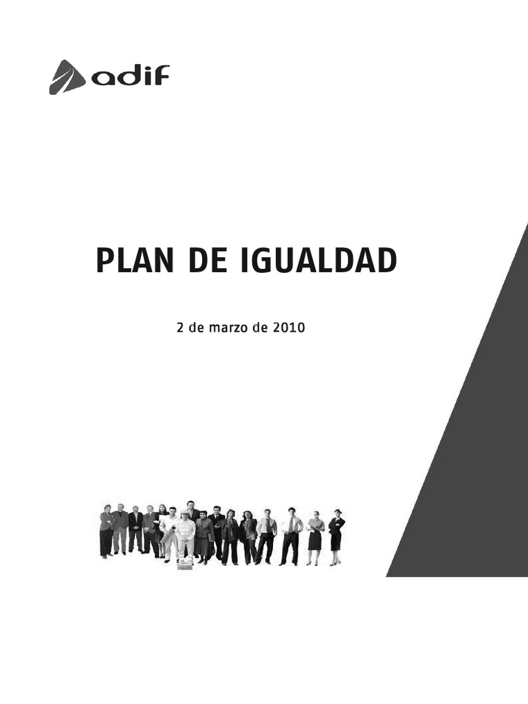Plan de Igualdad en Adif: Igualdad Laboral | PDF | Igualdad de género ...