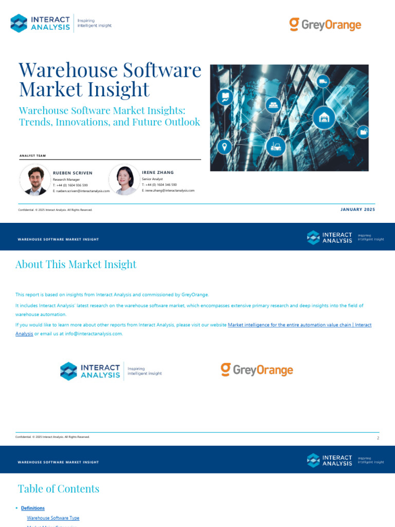 Warehouse Software Market Insight - Greyorange - Jan 2025 | PDF ...