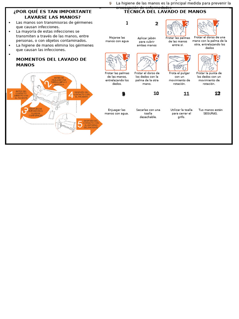 Importancia y Técnica del Lavado de Manos | PDF