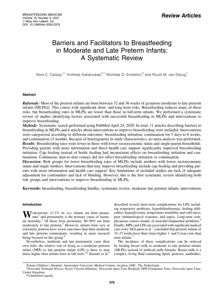 BFM 2020 0379 | PDF | Preterm Birth | Breastfeeding