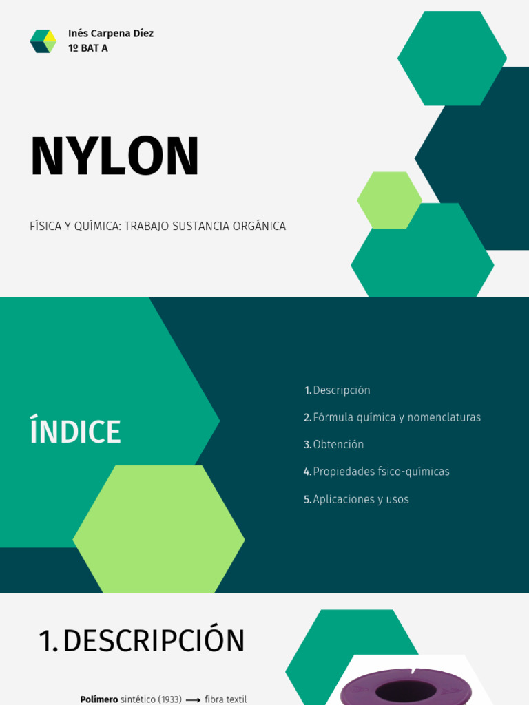 Fórmula y propiedades del nylon | PDF