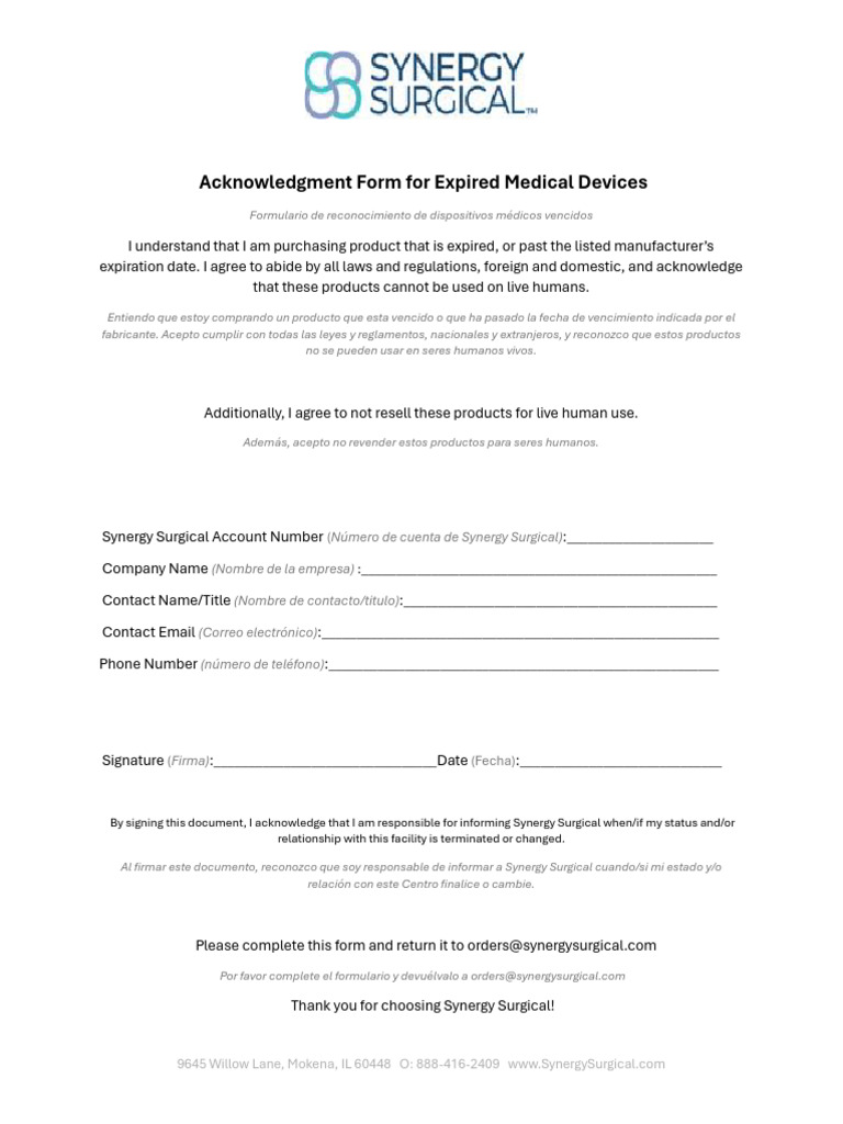 SS Expired Acknowledgment Form (Editable) | PDF