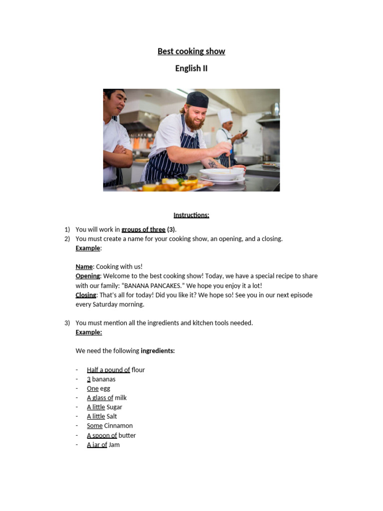 Create Your Own Cooking Show | PDF