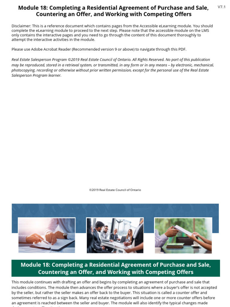 C2 M18 Completing Residential Agreement Purchase Sale Countering Offer ...