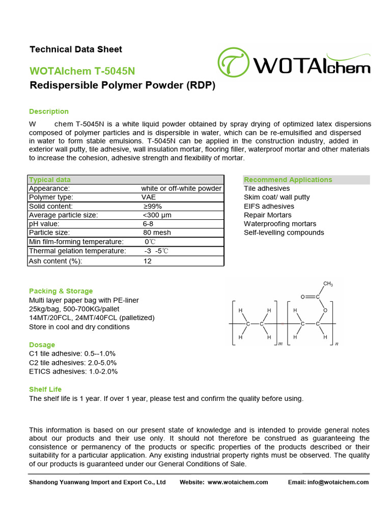 WOTAIchem T-5045N RDP Overview | PDF