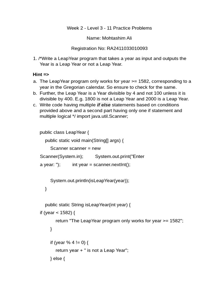 Java Practice Problems for Beginners | PDF | Integer (Computer Science ...