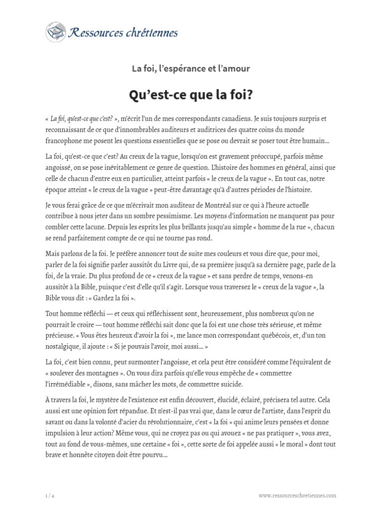 Comprendre la foi chrétienne | PDF | Dieu | Abraham