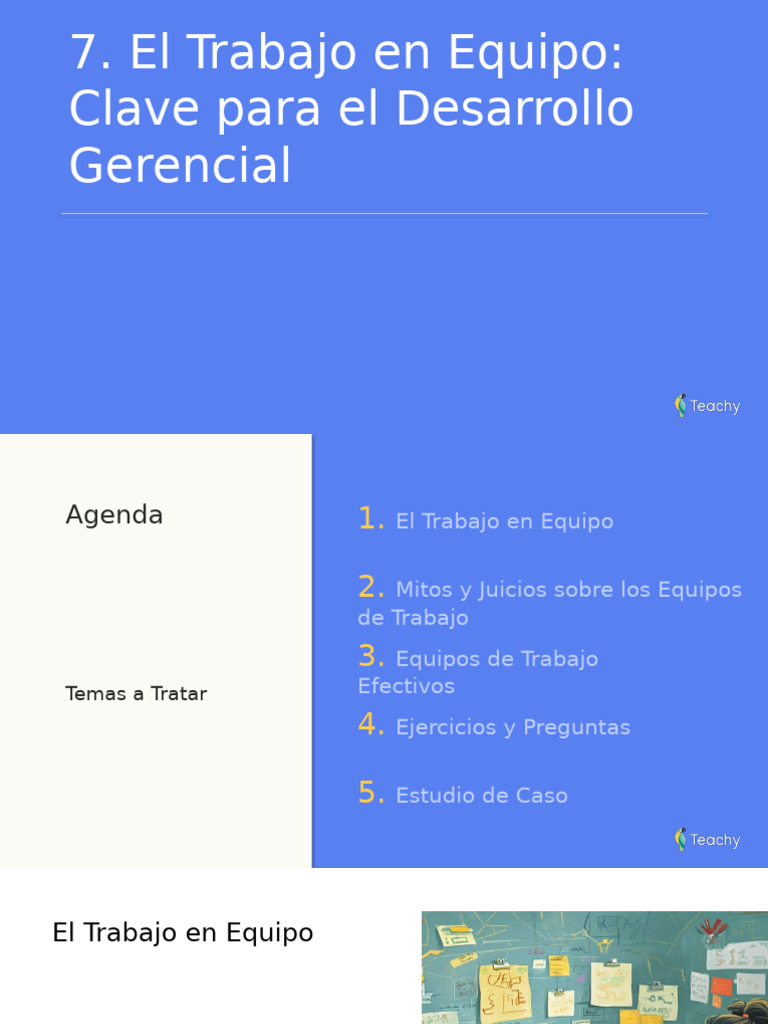 Slide - El Trabajo en Equipo - Clave para El Desarrollo Gerencial | PDF ...