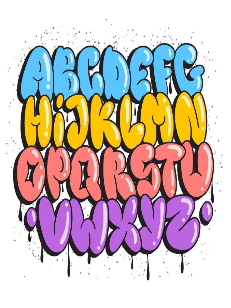 Alphabet Bubble Graffity Letters Free Vector Pdf