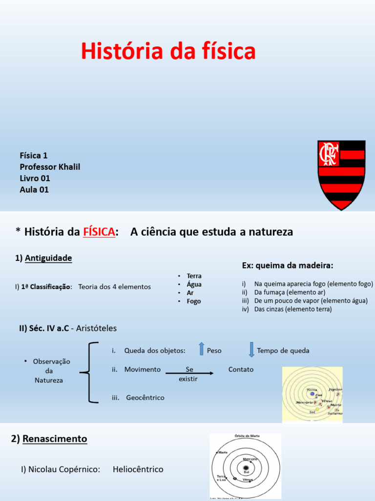 Aula 01 - História Da Física | PDF | Science | Nicolau Copérnico