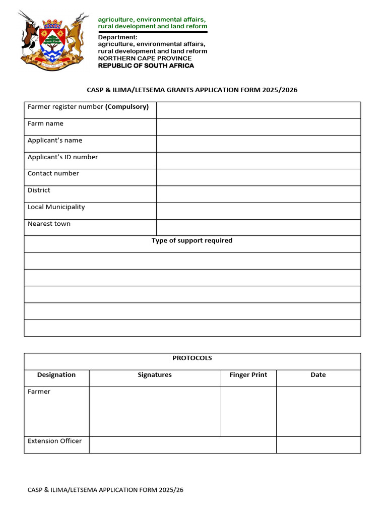 CASP & ILIMA/LETSEMA Grant Form 2025 | PDF