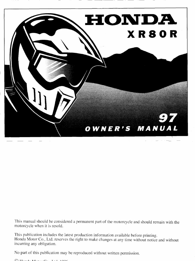 XR80R 1997 | PDF