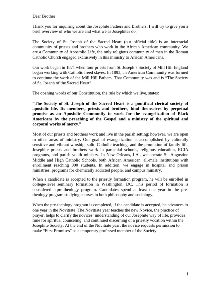 Anthony's VOCATIONS INQUIRY FORMS-1 | PDF | Priest | Christian ...