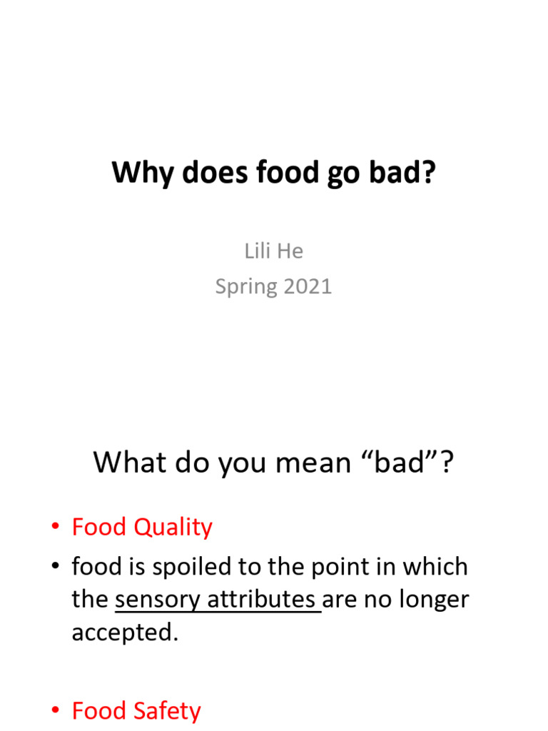 Understanding Food Spoilage Causes | PDF | Foodborne Illness ...