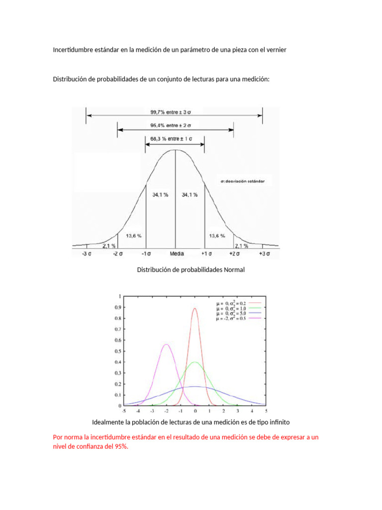 Incertidumbre estándar en mediciones con vernier | PDF