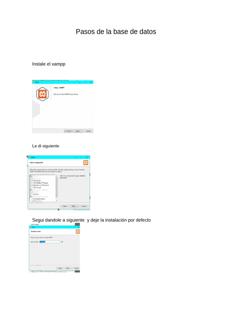 Creación y gestión de base de datos en XAMPP | PDF | Bases de datos ...