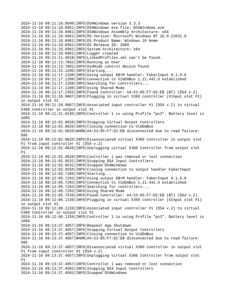 Ds4windows log 20241116 0 pdf xbox 360 software
