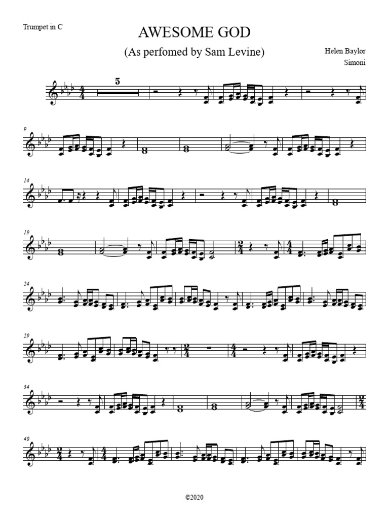 Awesome God - Trumpet in C | PDF