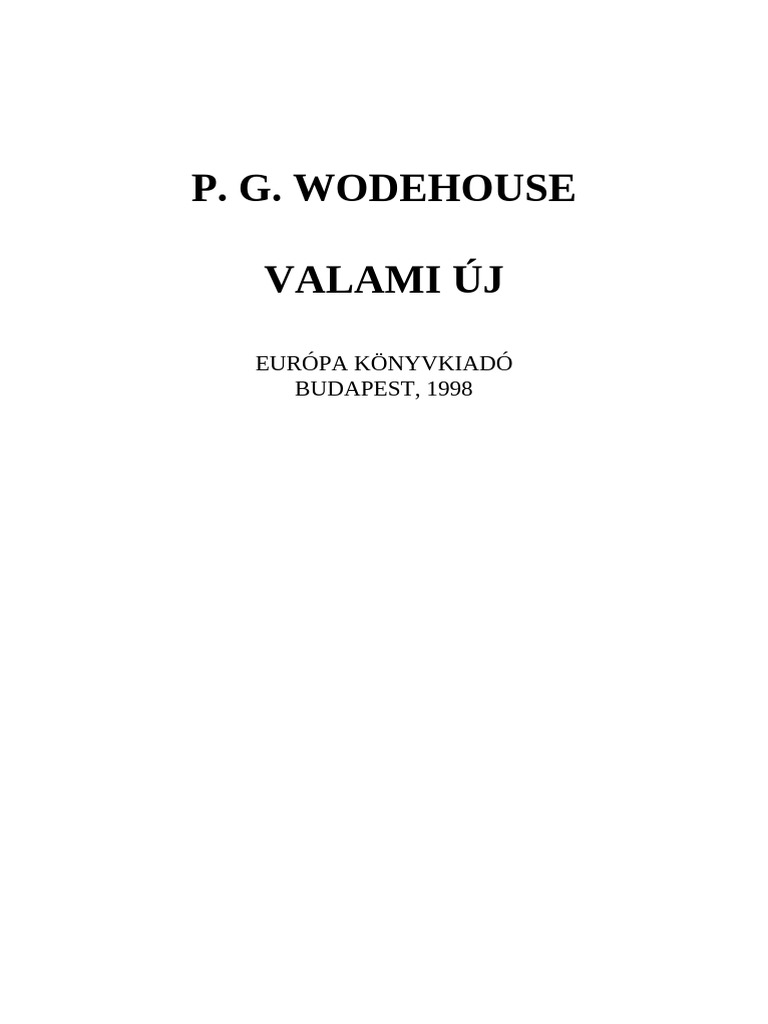 Wodehouse P. G.-Valami Új | PDF