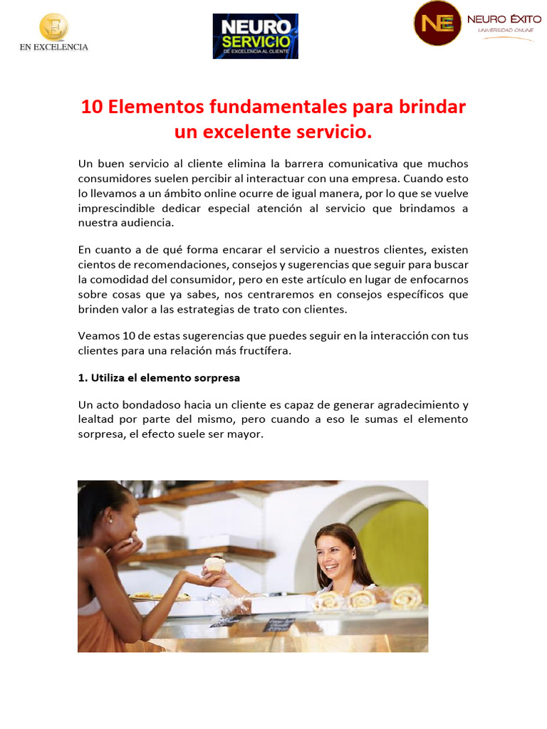 10 Claves para un Servicio al Cliente Excepcional | PDF | Servicio al ...