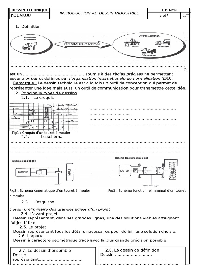 1 Dessin Industriel de | PDF | Dessin technique