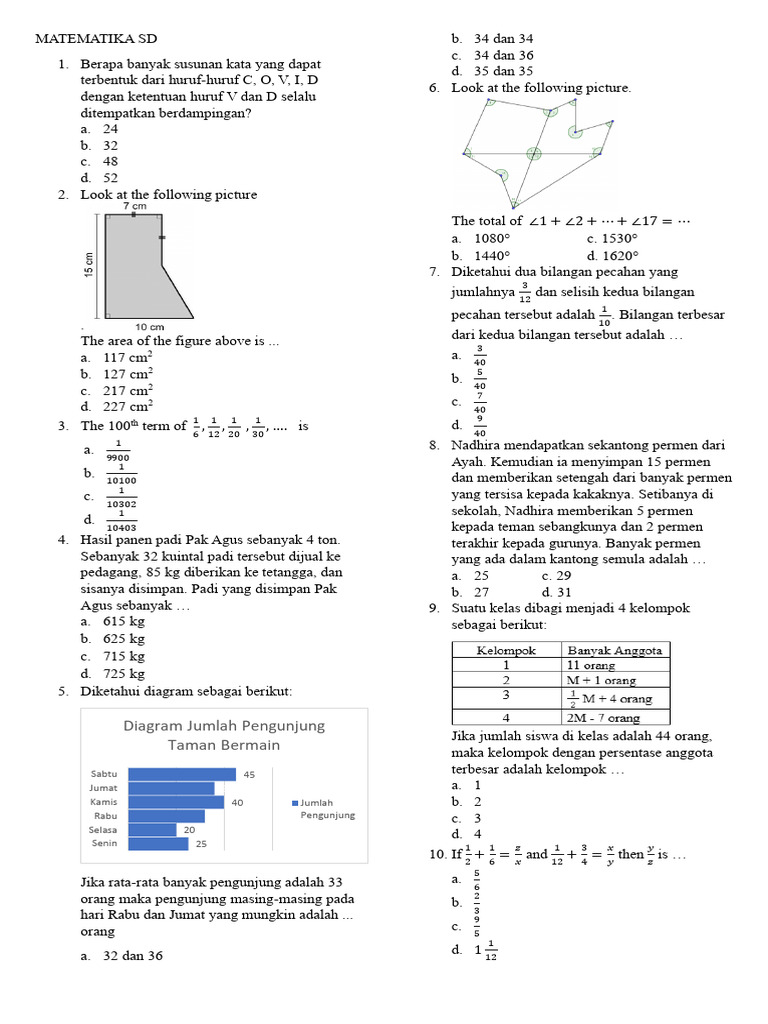 Soal Model Osn Sd Matematika Pdf