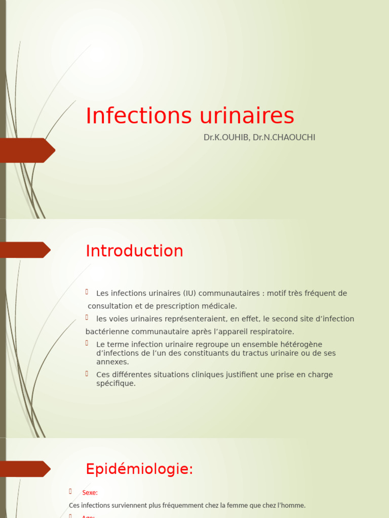 Infections urinaires communautaires PDF Infection urinaire — free download