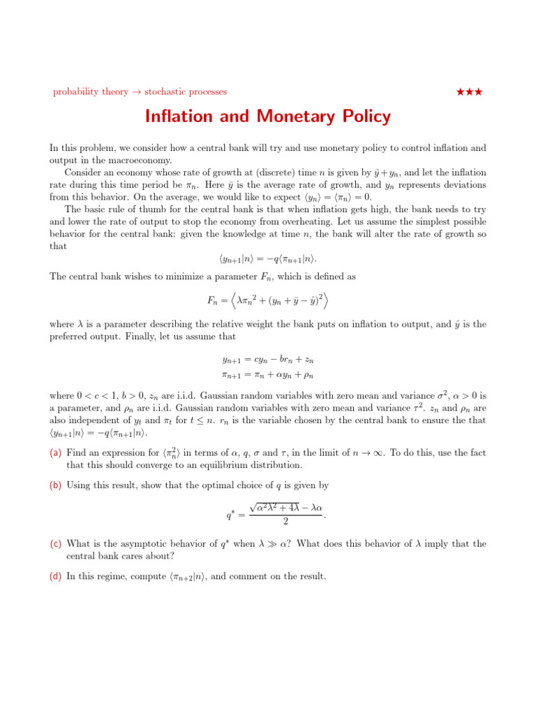Central Bank Strategies for Inflation Control | PDF