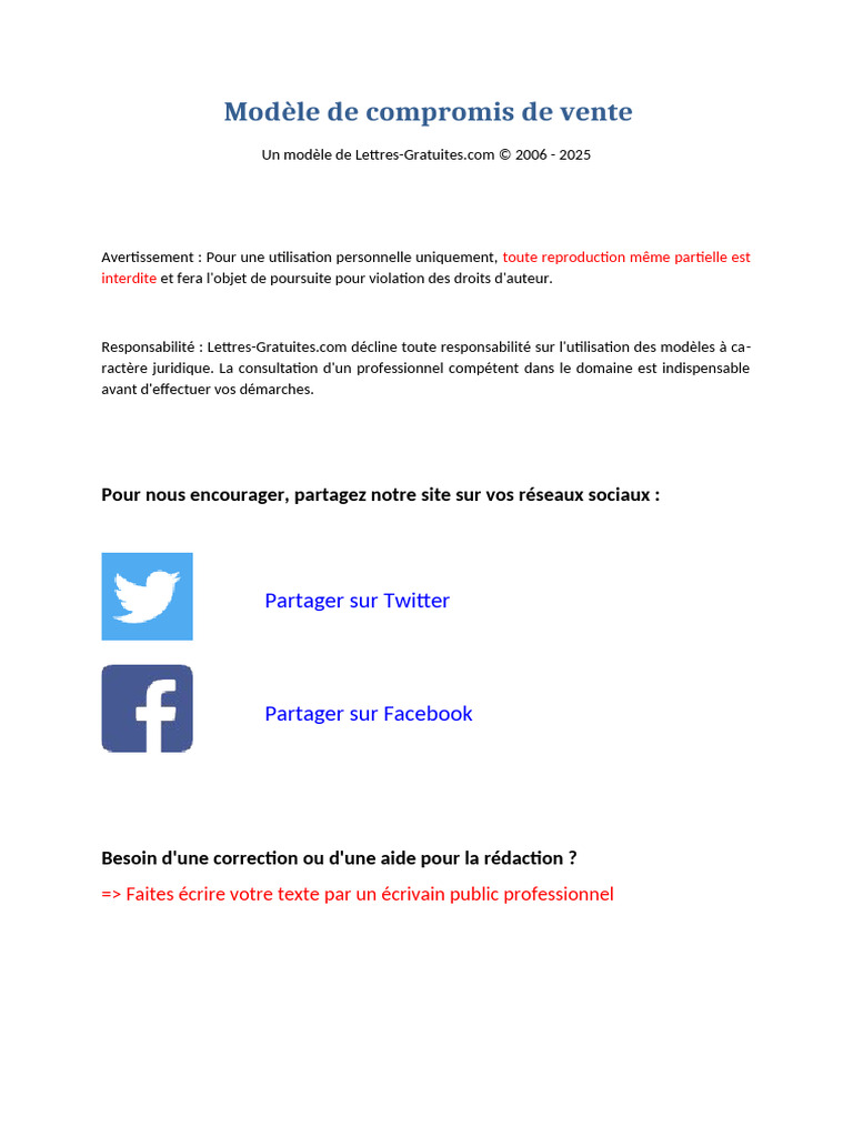 Modèle de compromis de vente immobilier | PDF