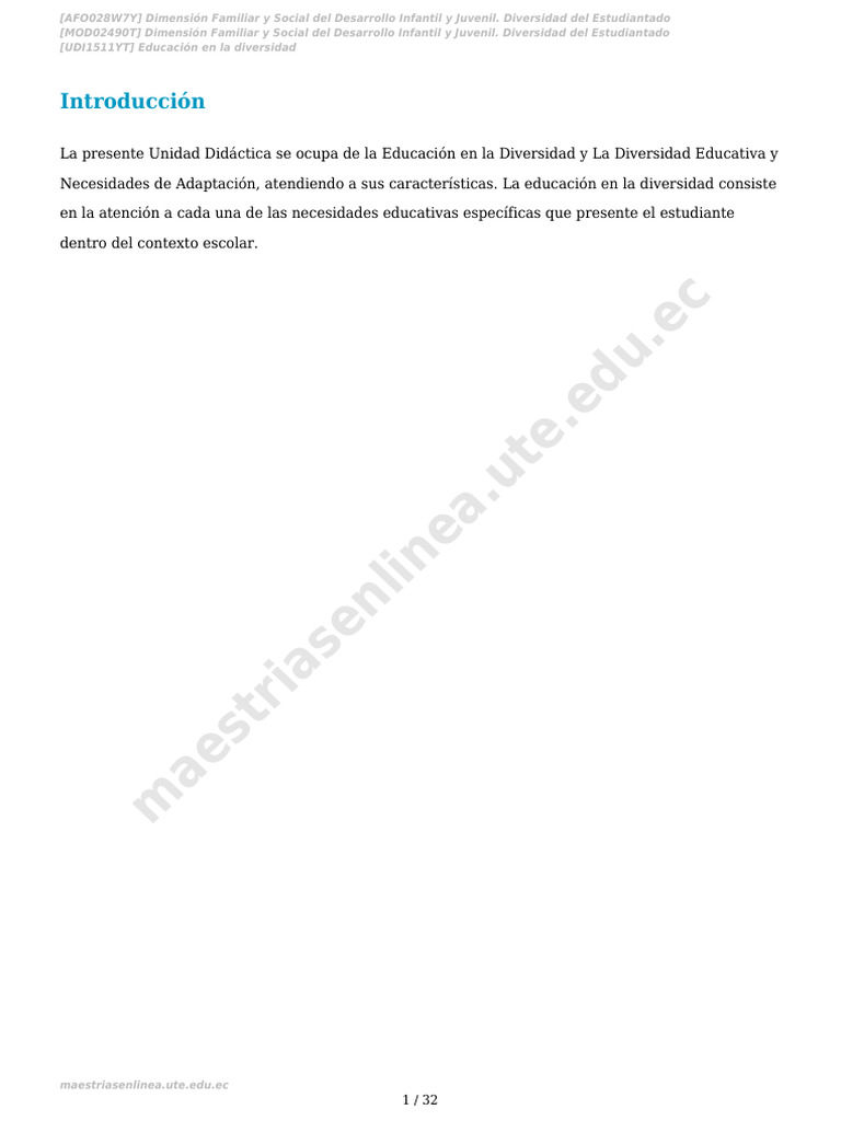Educación Inclusiva y Diversidad Estudiantil | PDF | Aprendizaje ...