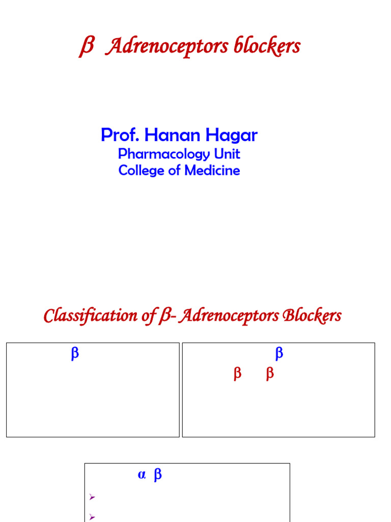 Classification and Uses of β-Adrenoceptor Blockers | PDF ...