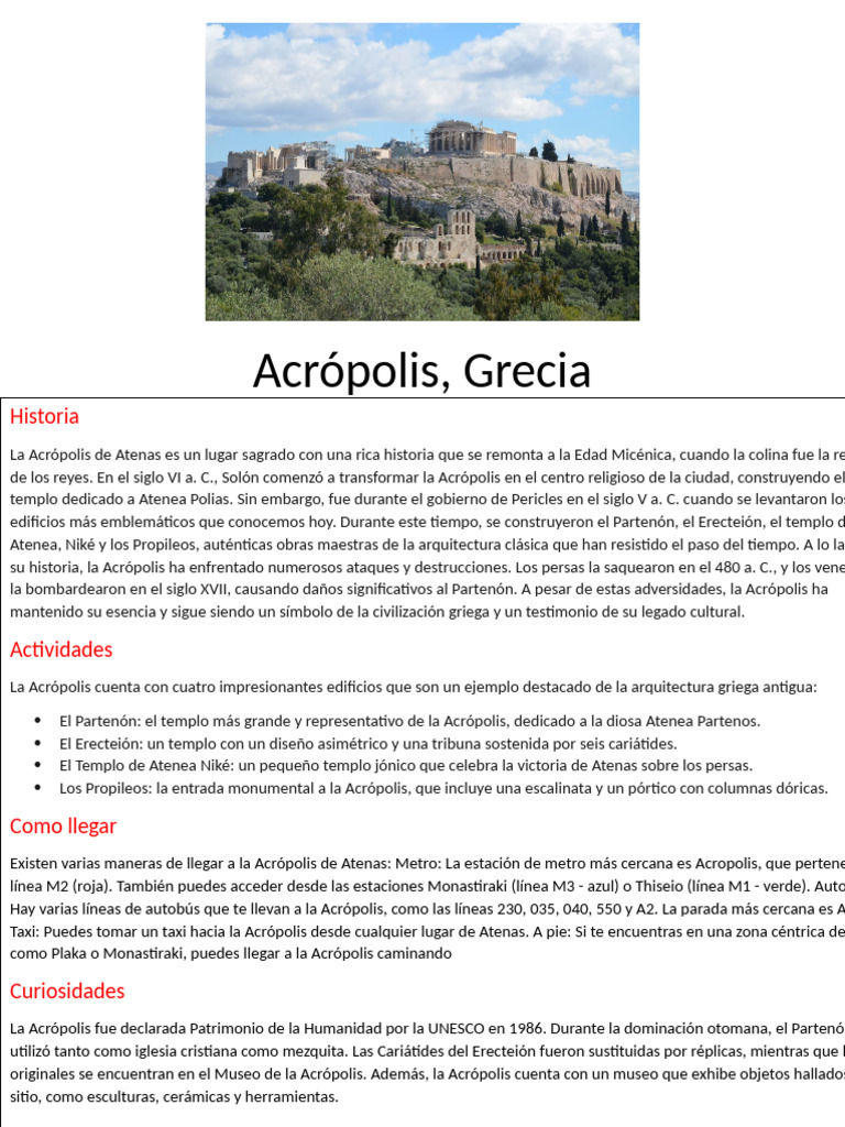 Guía de la Acrópolis de Atenas | PDF | templo
