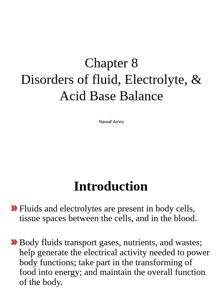 Fluid and Electrolyte Balance Disorders | PDF | Osmosis | Biology