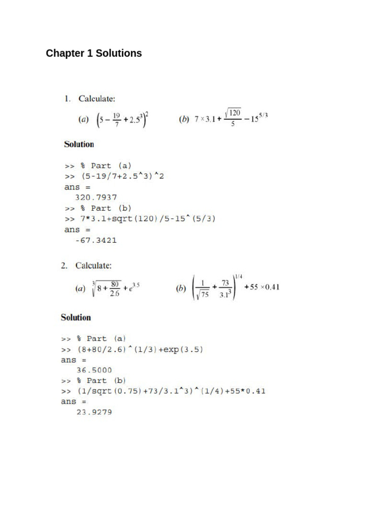 Chapter 1 Solutions | PDF