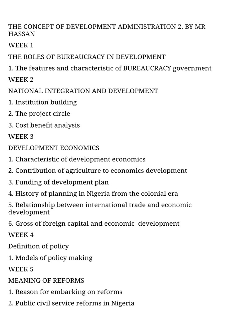 Development Administration Final Note by MR Alhassan | PDF ...