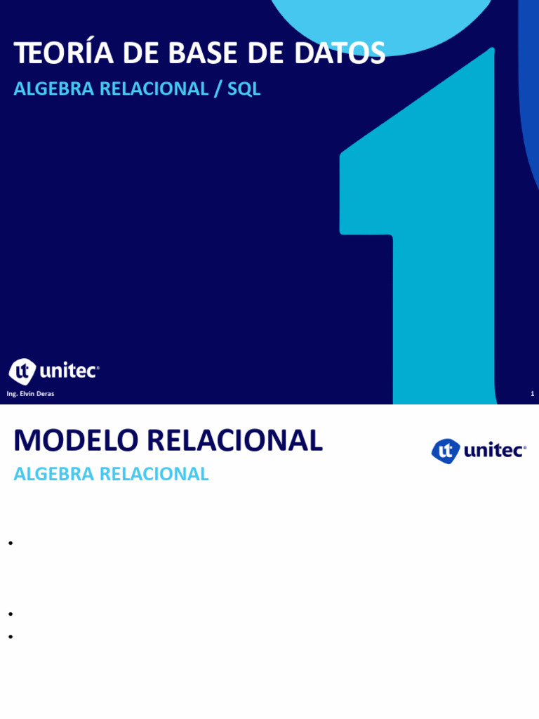 Fundamentos de Álgebra Relacional y SQL | PDF | Base de datos ...