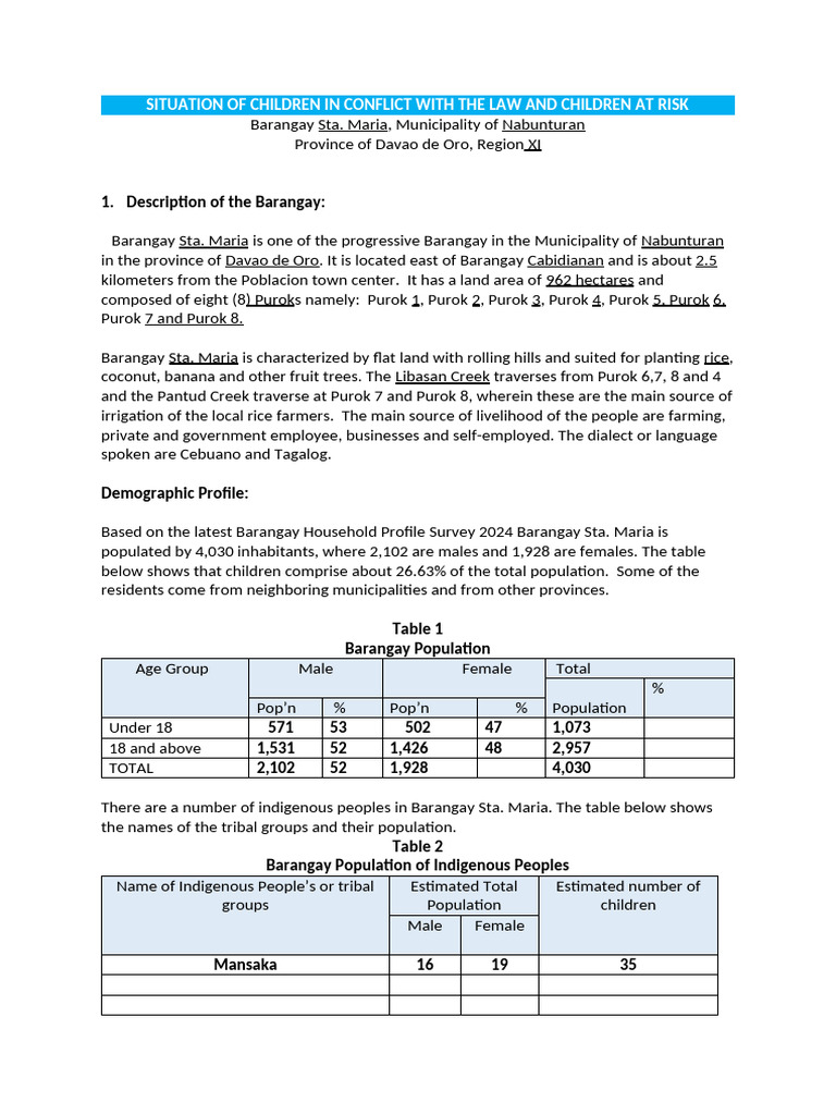Children in Conflict with Law in Davao | PDF | Rape | Child Abuse