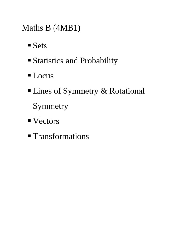 Maths B (Course) | PDF