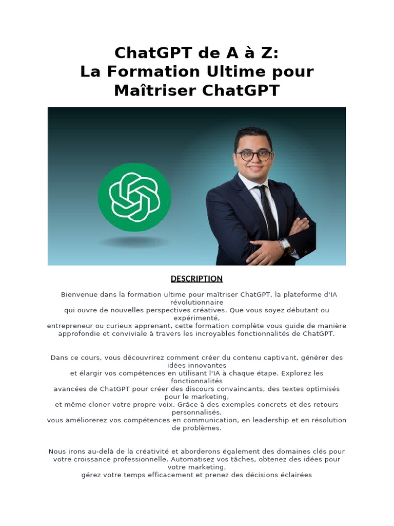 Formation Complète sur ChatGPT 2023 | PDF | Intelligence artificielle ...