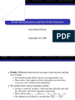 Profit Maximization and The Profit Function: Juan Manuel Puerta