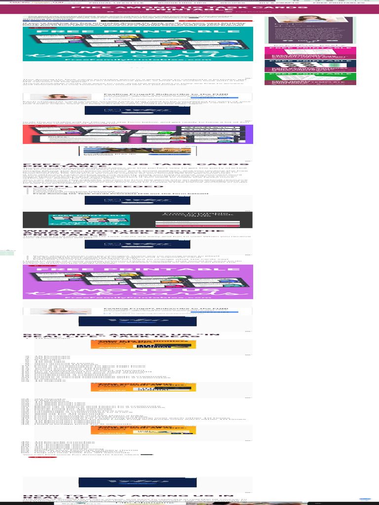 Free Among Us Task Cards Printable - Making Frugal FUN | PDF